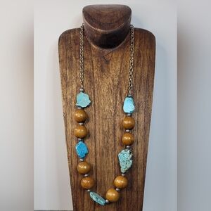Howlite and Wood Beaded Necklace